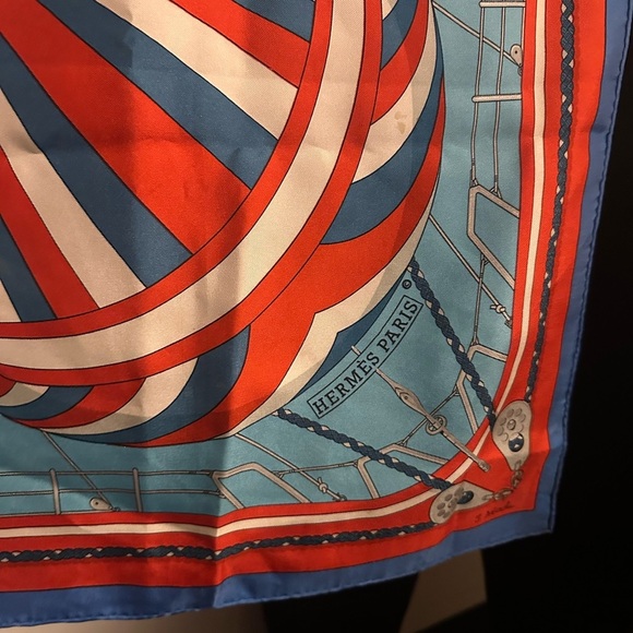 Vintage Hermes Colorful Nautical Scarf with Parasail Design - Picture 2 of 6